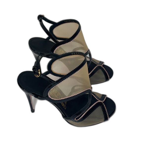 Salvatore Ferragamo Elisea Mesh Heeled Sandals Designer Womens - Picture 1 of 10